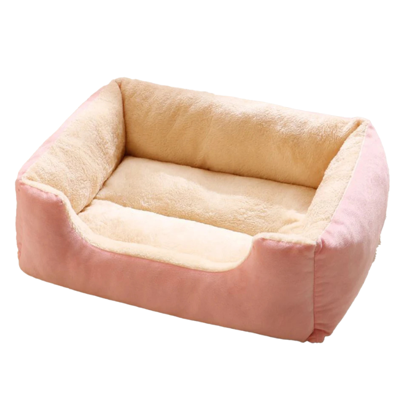 Comfortable plush pet bed for small pets. Cozy cat bed or dog sofa for calming relaxation.