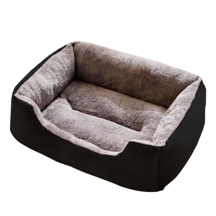 Soft, cozy pet bed. Calming plush sofa bed designed for small cats and dogs' comfort.