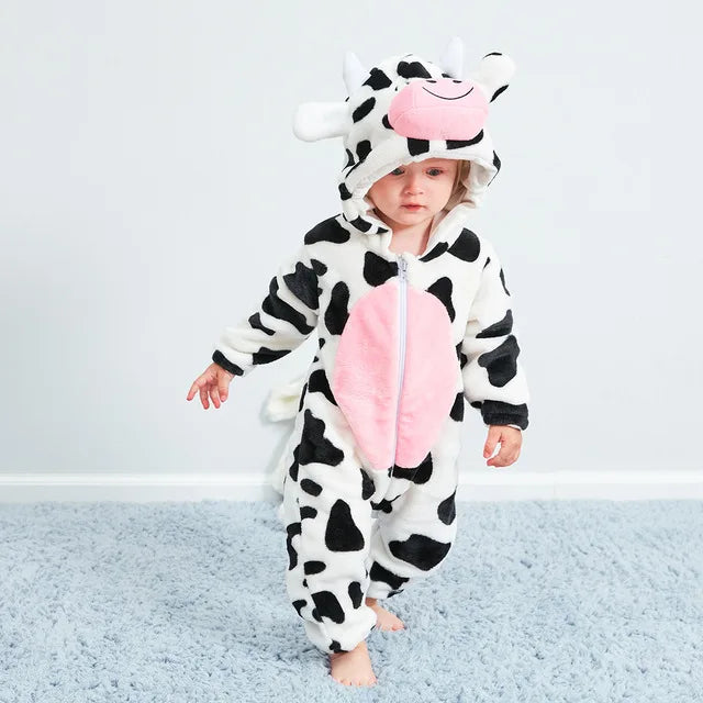 Unisex giraffe baby onesie. Soft cotton blend romper, ideal toddler costume or playwear.