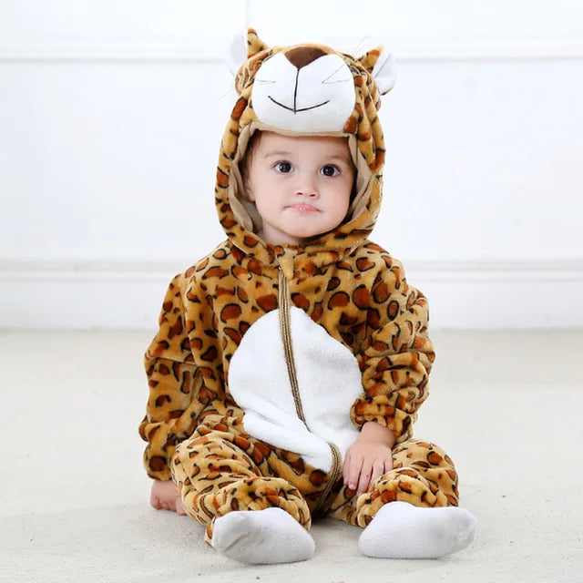 Cozy zebra animal onesie jumpsuit. Cute baby clothes, perfect for infant sleepwear & play.