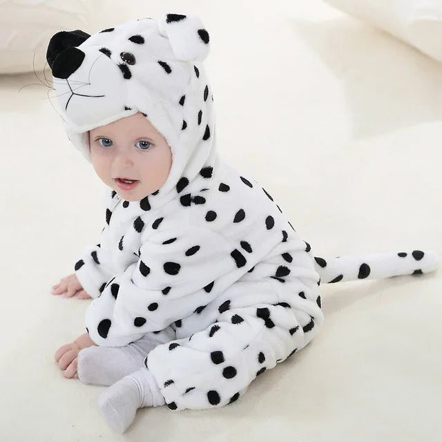 Adorable bear baby onesie. Soft cotton blend animal jumpsuit for newborn outfit & playwear.