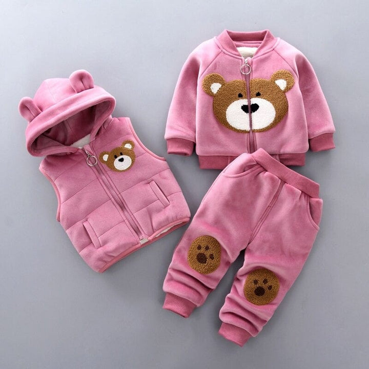 Cozy bear outfit set for kids. Stylish infant & toddler winter clothing. Perfect for boys & girls.