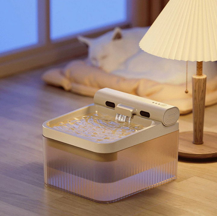 Healthy pet elephant water fountain with triple filtration for clean, fresh drinking water for pets.