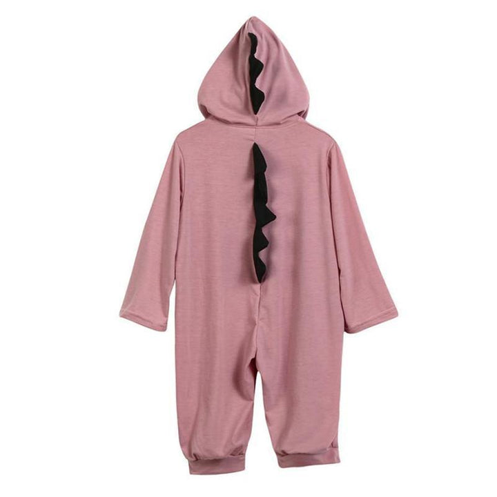 Stylish grey baby dinosaur romper with unique 3D spikes. A perfect newborn gift or cozy playwear.
