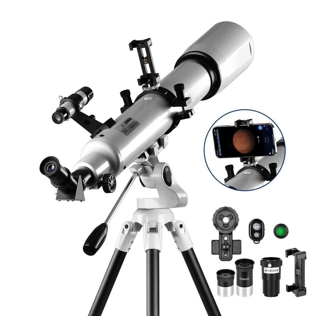 Adults' 210x high power telescope for beginner stargazing, astronomy, and space exploration with star tracking app.