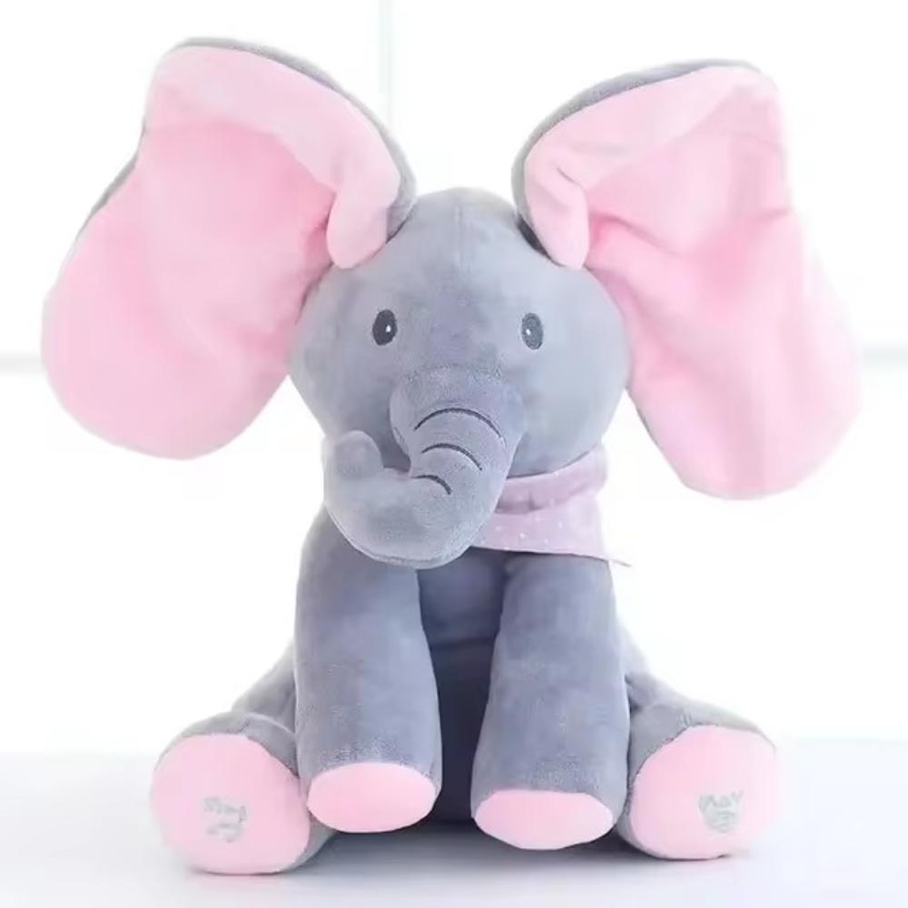 Soft plush elephant toy for children, an animated talking & singing stuffed animal. Great interactive toddler gift.