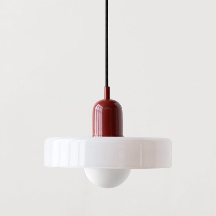 Artistic Bauhaus pendant lamp with warm ambient light for modern home decor.