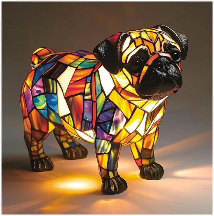 Adorable mosaic dog table lamp, an eye-catching decorative lighting piece for creating a cozy feel.