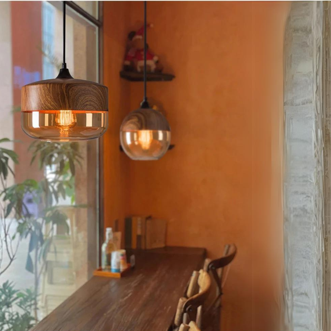 Natural wood Arven pendant light, bringing Scandinavian warmth to your interior design.