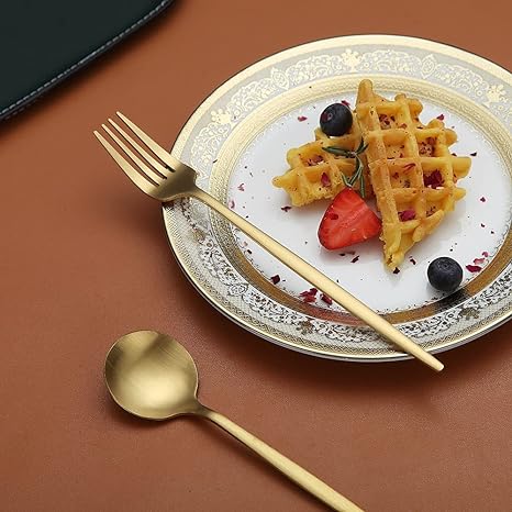 Dishwasher-safe Aurora Cutlery Set, combining convenience with luxury.