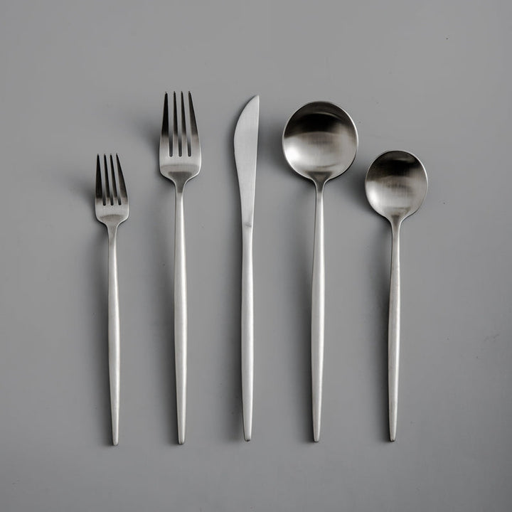 Experience modern dining with the Aurora Flatware Set, a blend of style and function.