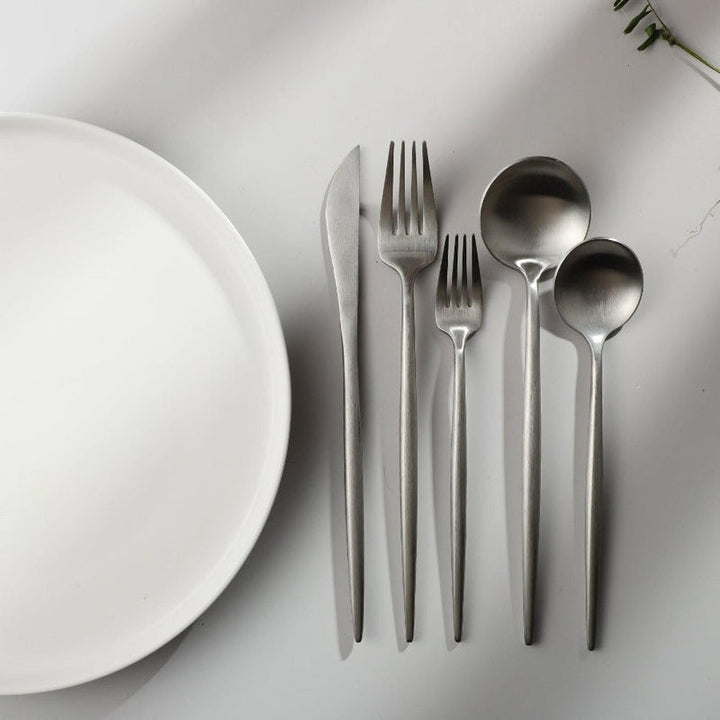 Sophisticated Aurora Flatware, adding a touch of luxury to your daily meals.