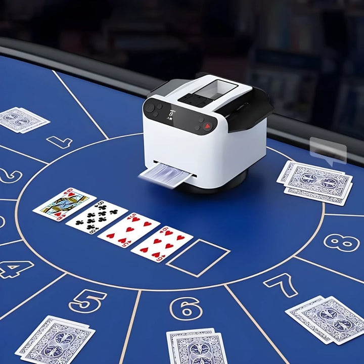 Professional automatic shuffler for poker, board game entertainment, and home use.
