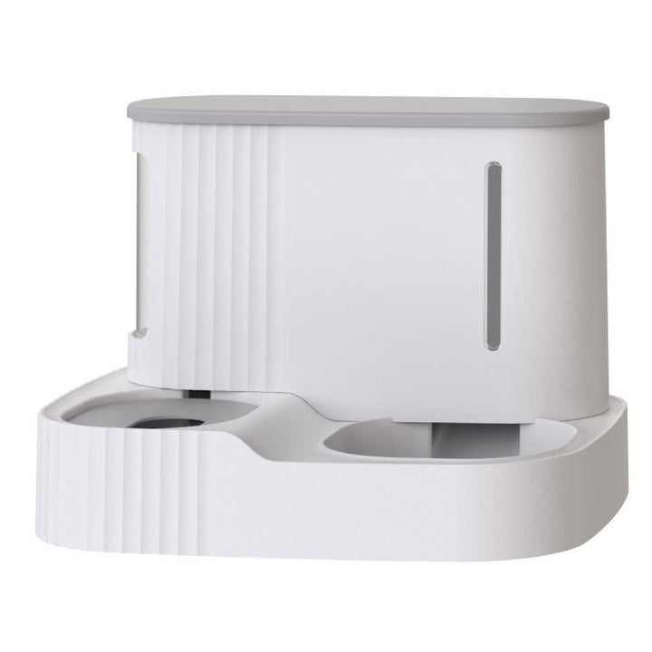 Modern automatic pet food & water dispenser. Blue or pink pet feeder for cats & dogs, essential pet supplies.