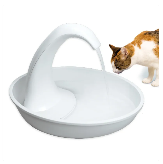 Modern automatic pet water dispenser for cats & dogs. Provides clean, circulating water for optimal pet hydration.