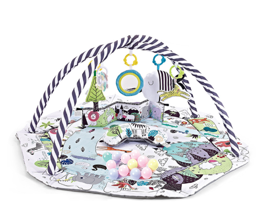 8-in-1 Baby Activity Play Mat & Play Gym, promoting early learning & sensory exploration for infant development.