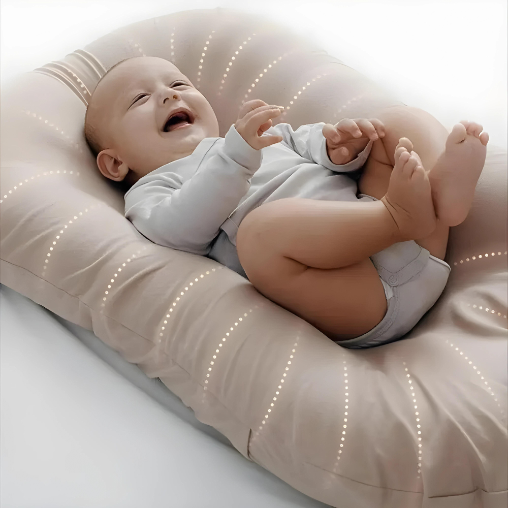 Baby's orthopedic support pillow for infant comfort, offering gentle head and neck alignment.