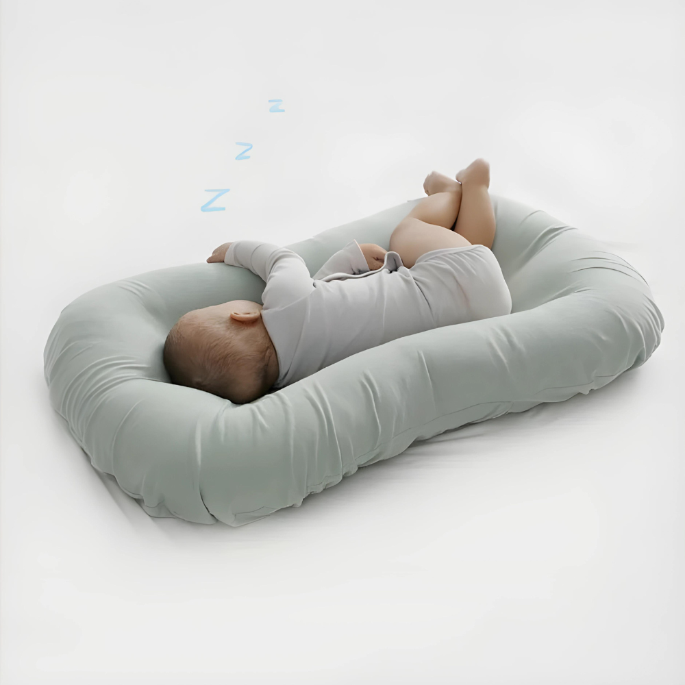 Versatile orthopedic baby pillow, soft and breathable, perfect for newborn essential comfort & travel.