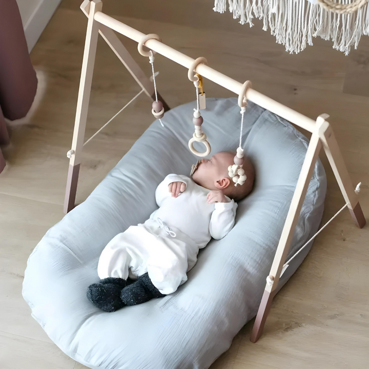 Hypoallergenic baby orthopedic pillow, soft cotton blend, designed for newborn support and ultimate breathability.