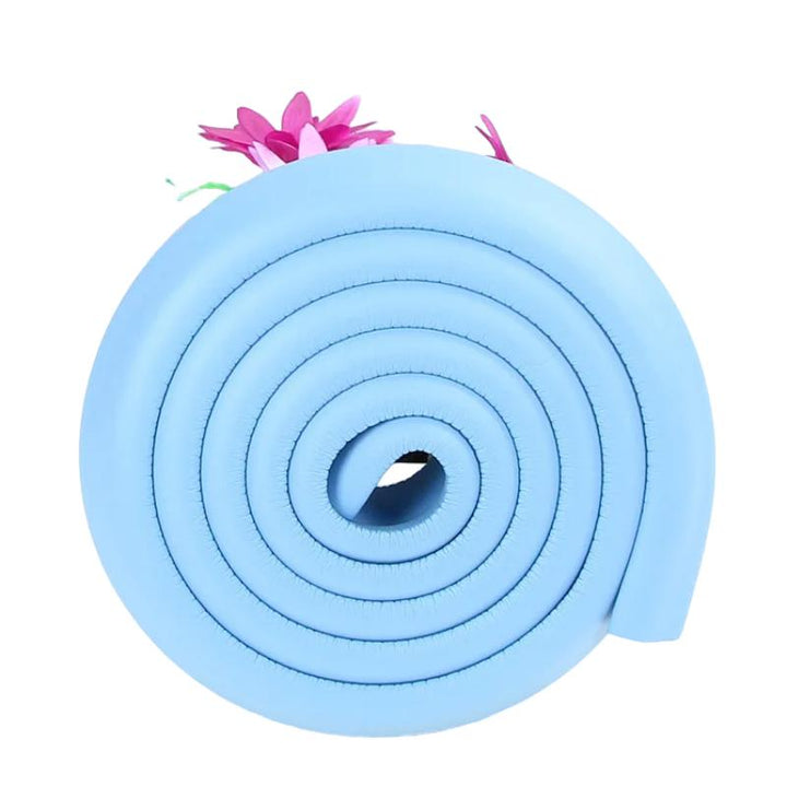 Soft foam edge protector strip, childproofs sharp furniture corners, ideal for baby, toddler & infant safety.