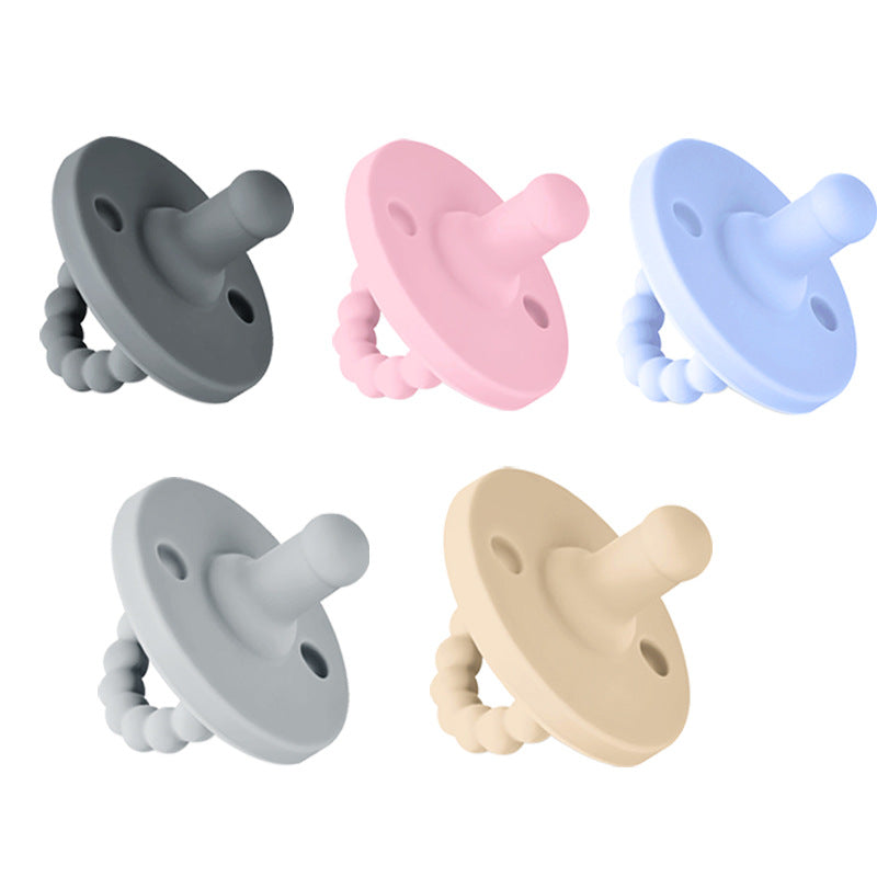 Newborn silicone soother teether pacifier. A gentle baby care essential for gum relief & teething comfort.