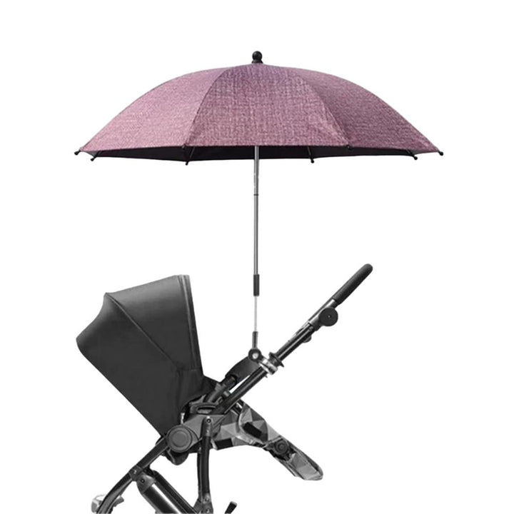 Compact and portable baby stroller sun umbrella accessory, easy to attach for outdoor adventures.