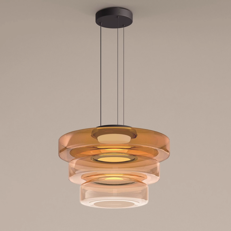 "Bauhaus style glass pendant light with sleek design enhances modern home decor, ideal for kitchens and living spaces."
