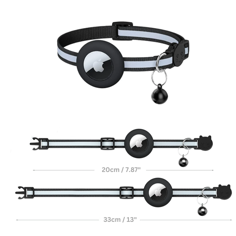 Lightweight & comfortable AirTag cat collar, soft material, durable for daily wear, ensuring pet's comfort.