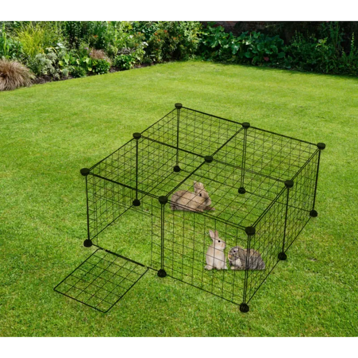 Durable wire dog kennel & pet enclosure. Modular design for safe play space. Easy assembly for all pets.