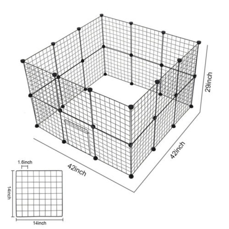 Secure black metal dog playpen, a spacious pet gate & puppy pen for safe indoor/outdoor use. Dog supplies.