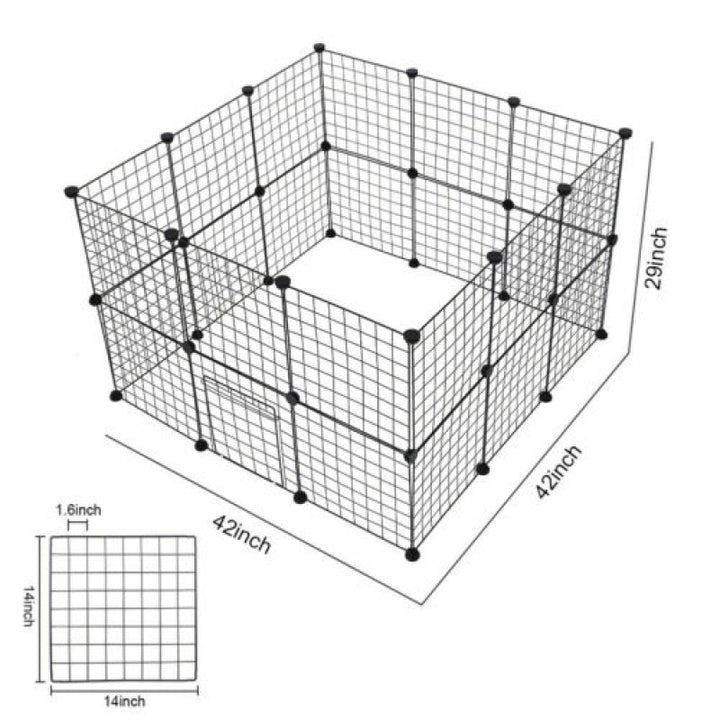 Secure black metal dog playpen, a spacious pet gate & puppy pen for safe indoor/outdoor use. Dog supplies.