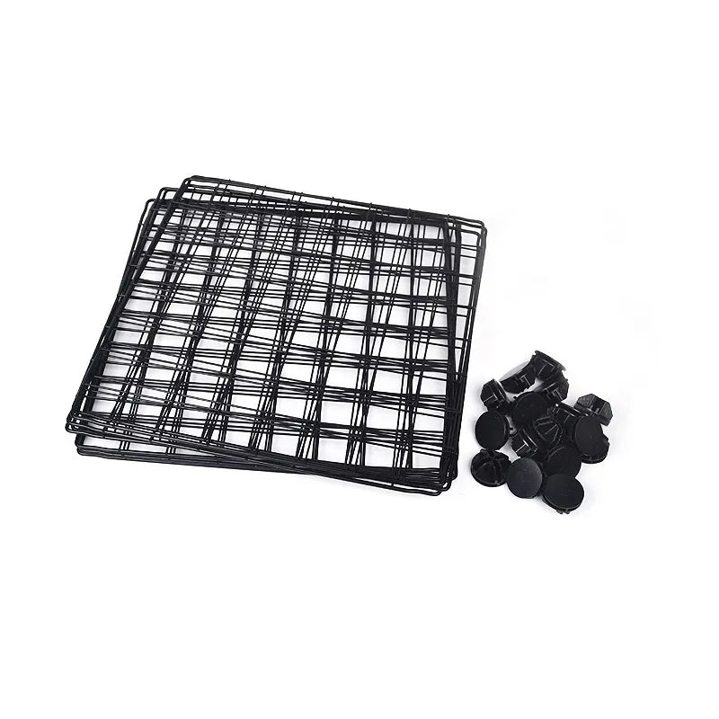 Flexible wire pet playpen with secure door, perfect for puppy containment. Creates a safe indoor/outdoor space.