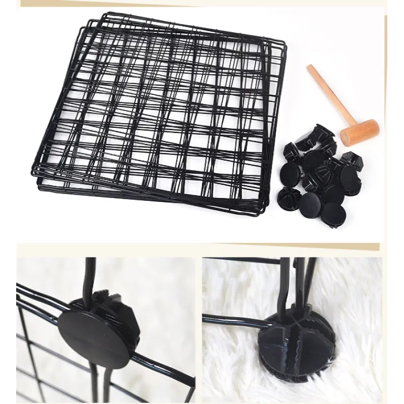 Multi-panel wire dog playpen for pets, provides a secure boundary & enclosure. Suitable for indoor/outdoor dogs.