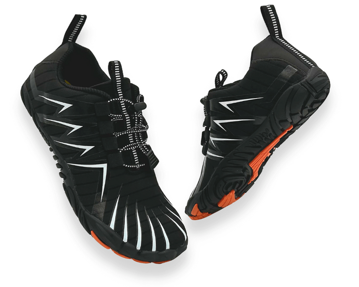 Yellow men's barefoot shoes, breathable & lightweight, perfect for natural walking.