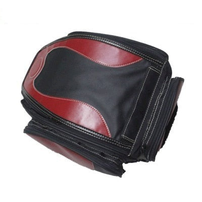 Expandable motorcycle tail bag for increased storage, ideal water-resistant bike luggage for long rides.