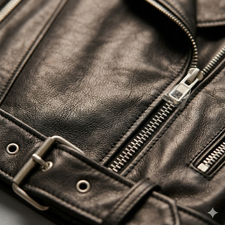 Elegant women's black tailored biker jacket, perfect for a sophisticated, modern and versatile look.