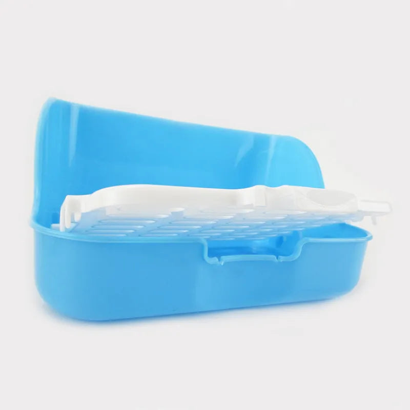 Yellow Ventilated Cat Litter Tray, robust plastic for easy cleaning & fresh pet hygiene. Essential pet supply.