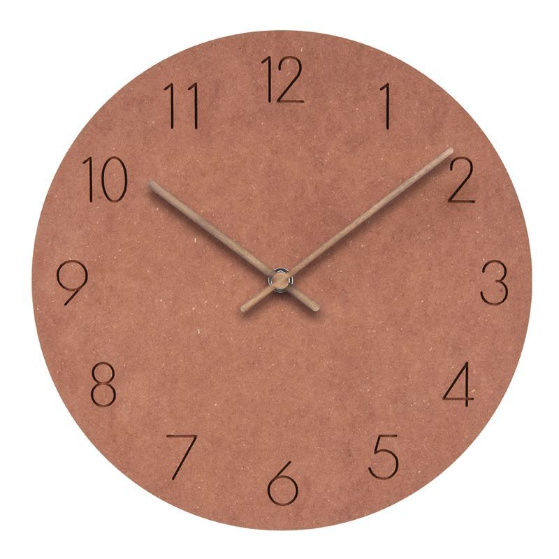 White Scandinavian silent wall clock, minimalist round wood design, ideal for tranquil home decor.