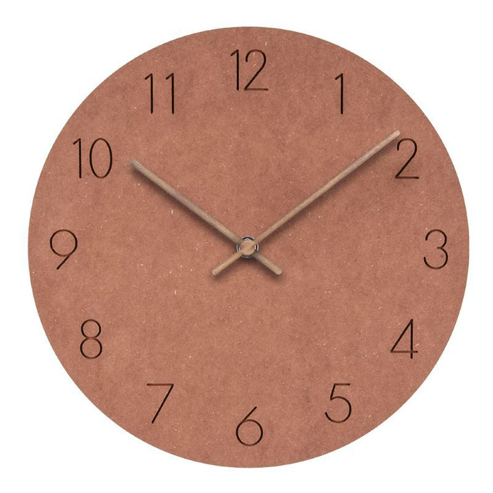 White Scandinavian silent wall clock, minimalist round wood design, ideal for tranquil home decor.
