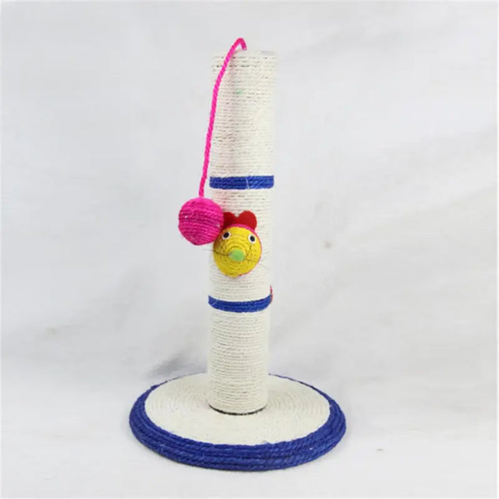 Durable sisal cat scratching post promotes healthy claws & active play for playful felines.