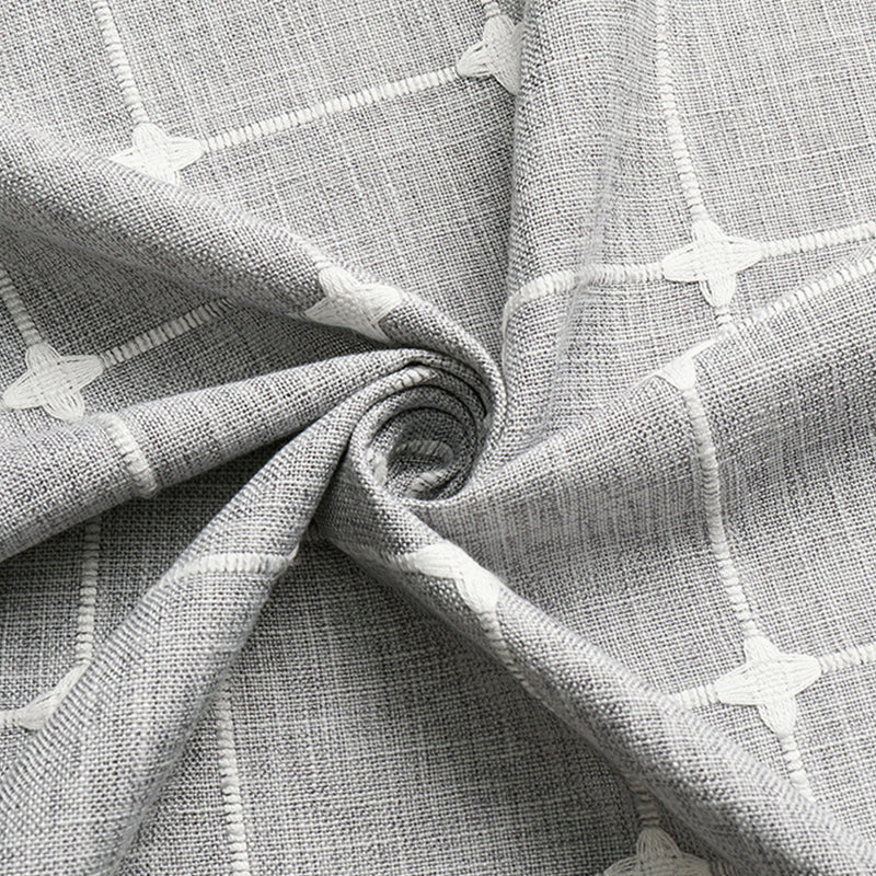 Durable waterproof linen shower curtain, bohemian farmhouse design for any modern bathroom.