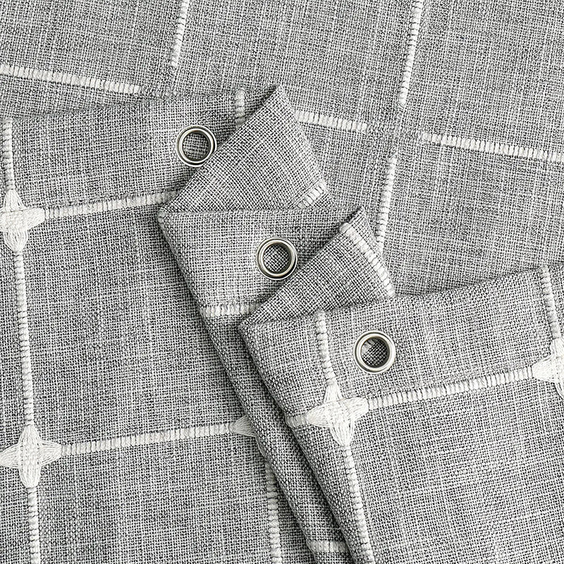 Elegant striped & plaid bohemian farmhouse waterproof linen shower curtain for your home.