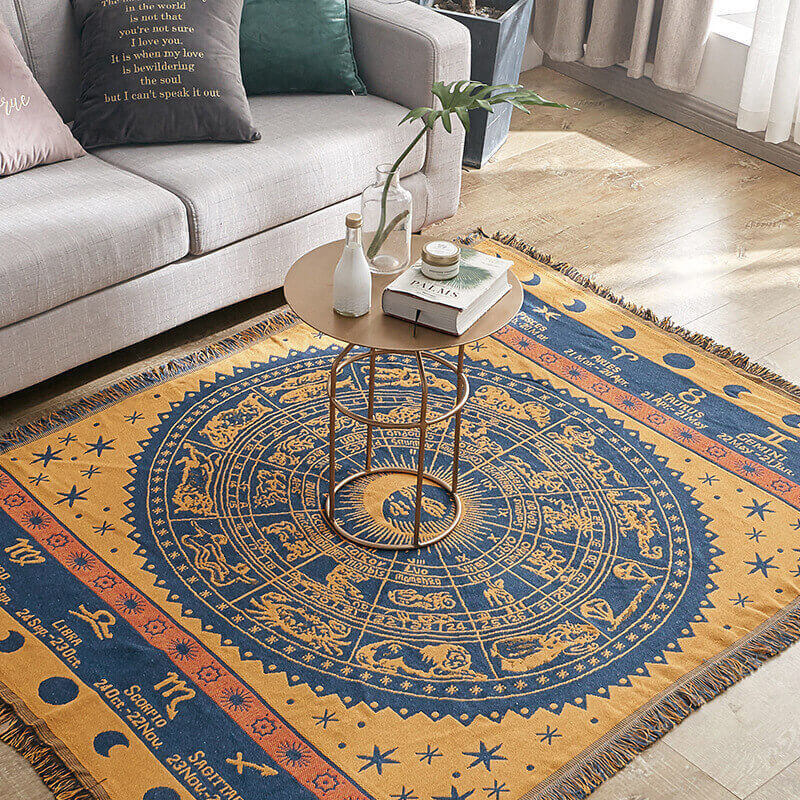 Reversible bohemian knitted throw for ultimate sofa comfort and style.