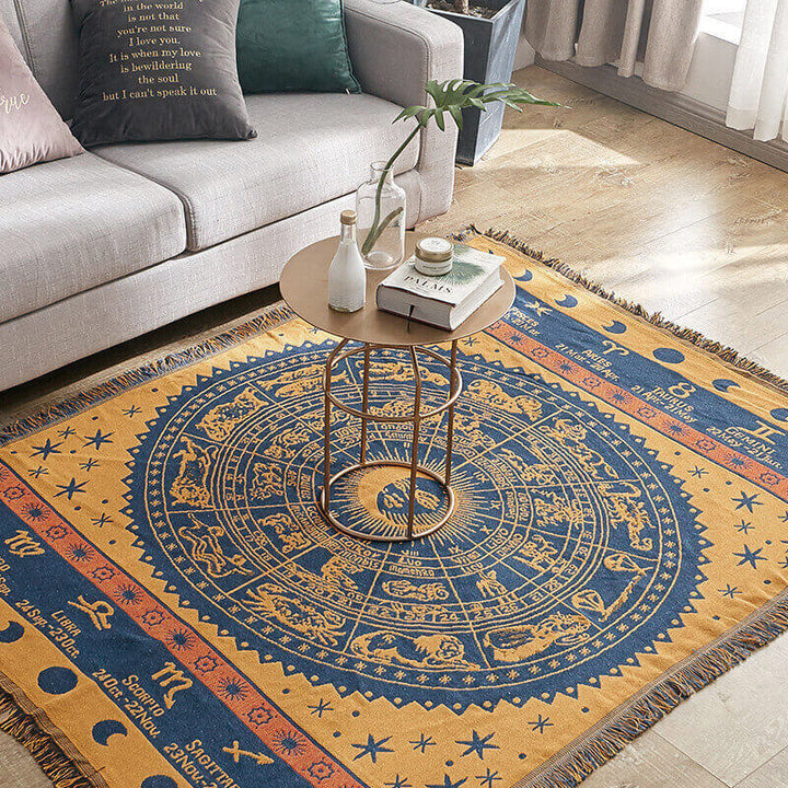 Reversible bohemian knitted throw for ultimate sofa comfort and style.