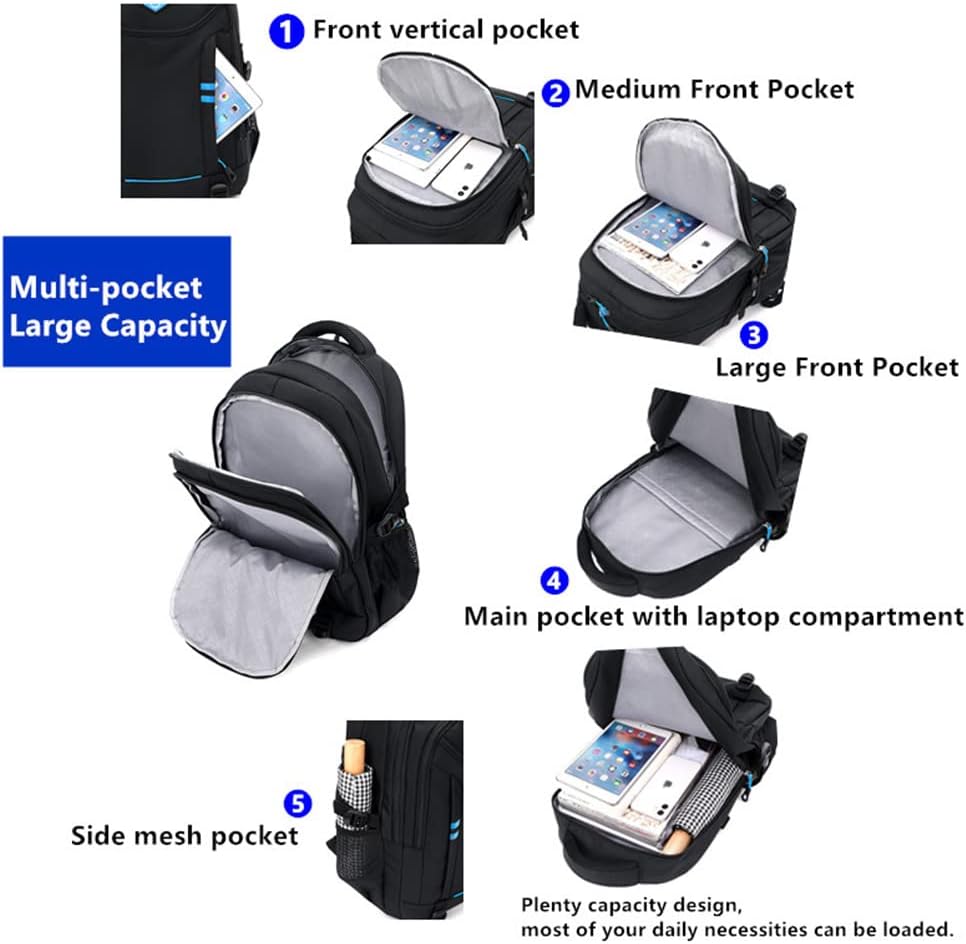 Durable boys' rolling luggage backpack, multi-pocket design, ideal for school, travel, with sturdy wheels.