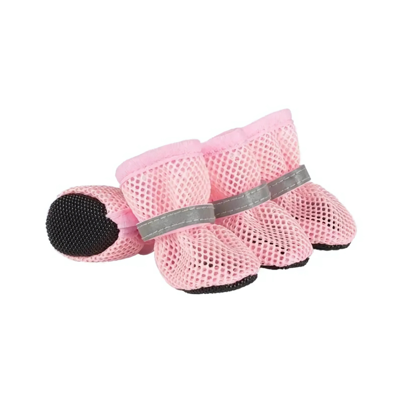 Comfortable pet accessories: breathable mesh dog shoes for reliable paw protection on all-terrain summer walks.