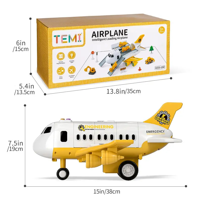 Kids' interactive toy airplane, Bright Skies model, features lights & durable design for endless fun.