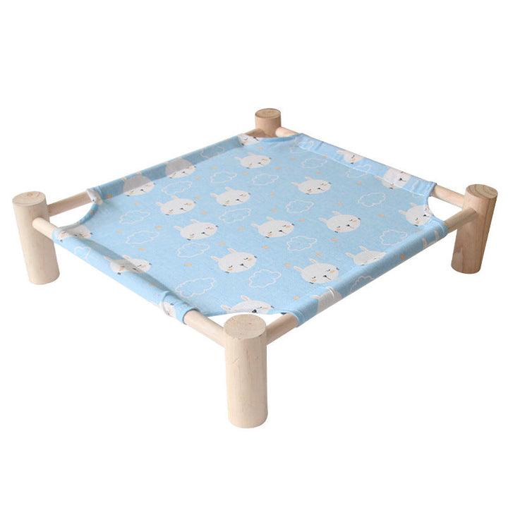 Cooling pet furniture for cats, an elevated bed for summer relaxation.