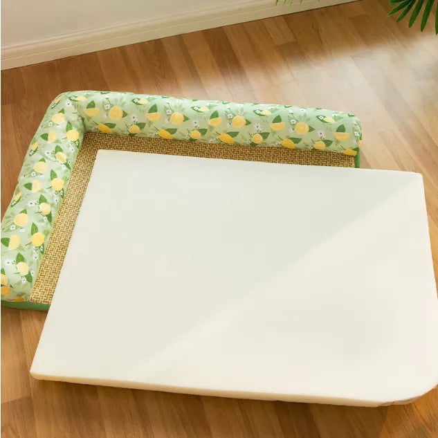 Supportive raised-edge cat cooling mat, perfect summer pet comfort for cats & small dogs. A cool bed.
