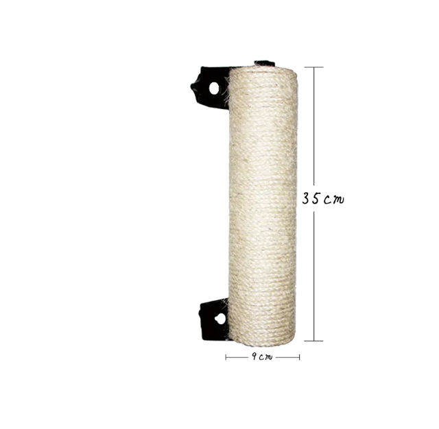 Sisal cat door frame scratching roller. Prevents cats from damaging walls & furniture. Vertical scratch.